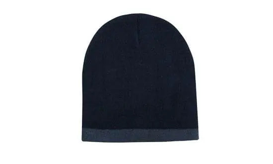 Headwear Acrylic Two Tone Roll Down Beanie X12 - 4188 - City Workwear